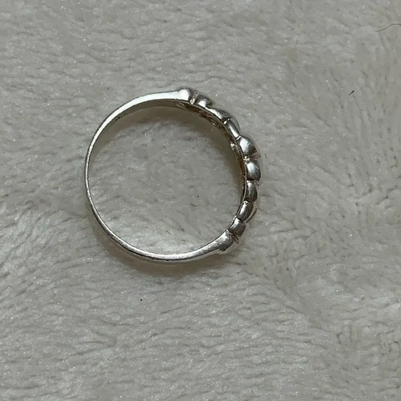 Sterling Silver EUC NF 925 X Heart Ring size 7.5 - Picture 6 of 9